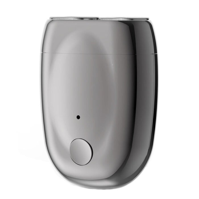 Double-head Mini Magnetic Shaver Portable Men Electric Shaver(Silver Black)