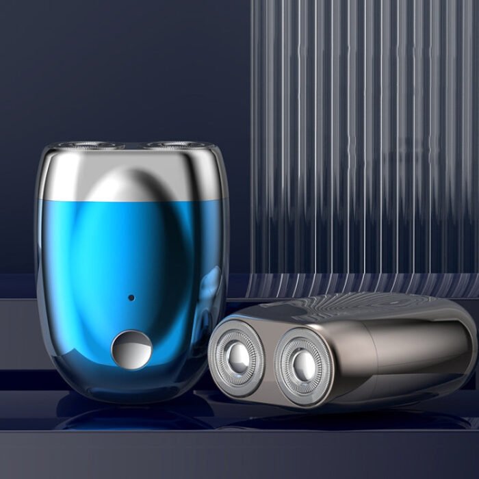 Double-head Mini Magnetic Shaver Portable Men Electric Shaver(Silver Black) - Image 2