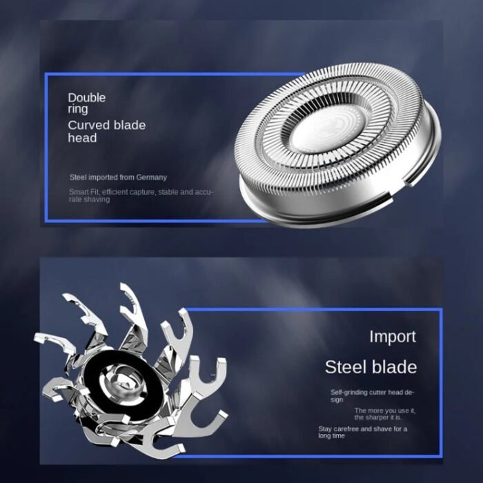 Double-head Mini Magnetic Shaver Portable Men Electric Shaver(Silver Black) - Image 5