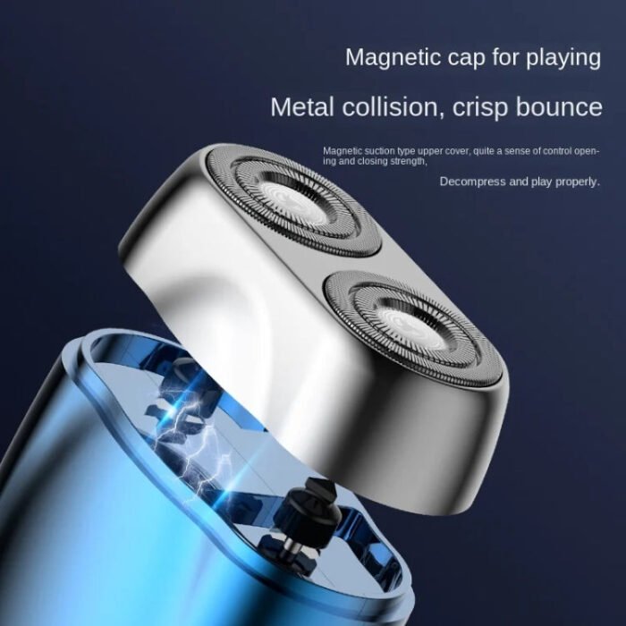 Double-head Mini Magnetic Shaver Portable Men Electric Shaver(Silver Black) - Image 6