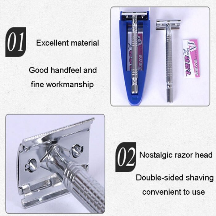 Junjie Shaving And Beard Razor Stand Old Style Double Sided Manual Shaver - Image 4