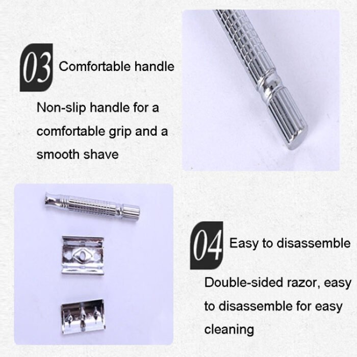 Junjie Shaving And Beard Razor Stand Old Style Double Sided Manual Shaver - Image 5