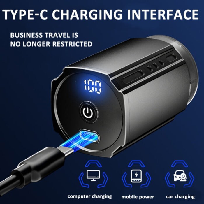 Smart Digital Display Electric Shaver Rechargeable Pocket Razor, Spec: Suspension Knife Net Guncolor - Image 7