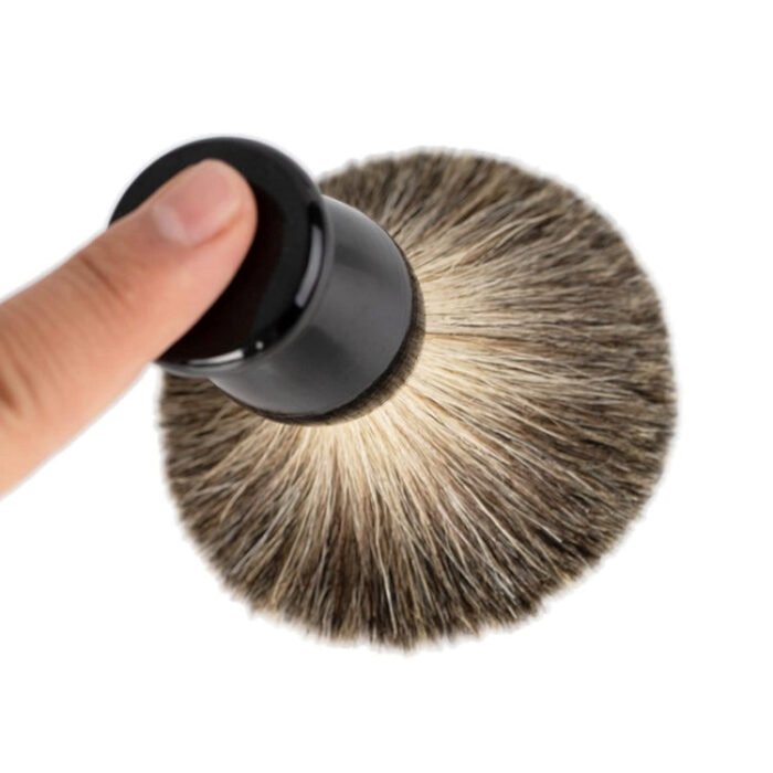 3pcs /Set Men Foam Manual Wooden Handle Beard Brush Set, Color: Nylon Wool Black - Image 3