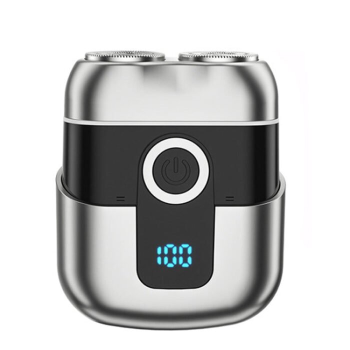 Double Ring Magnetic Electric Shaver Travel Portable Rechargeable Full Body Washable Men Razor(Grey) - Image 3