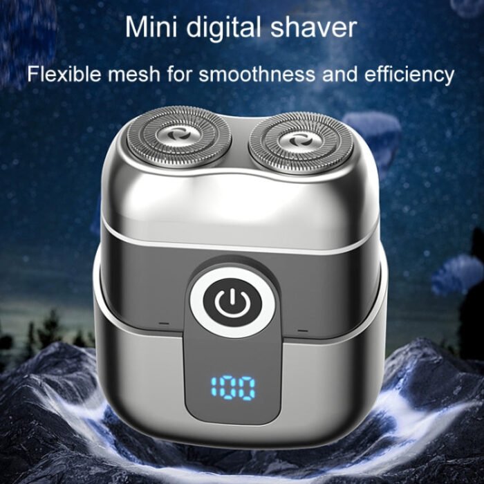 Double Ring Magnetic Electric Shaver Travel Portable Rechargeable Full Body Washable Men Razor(Grey) - Image 4