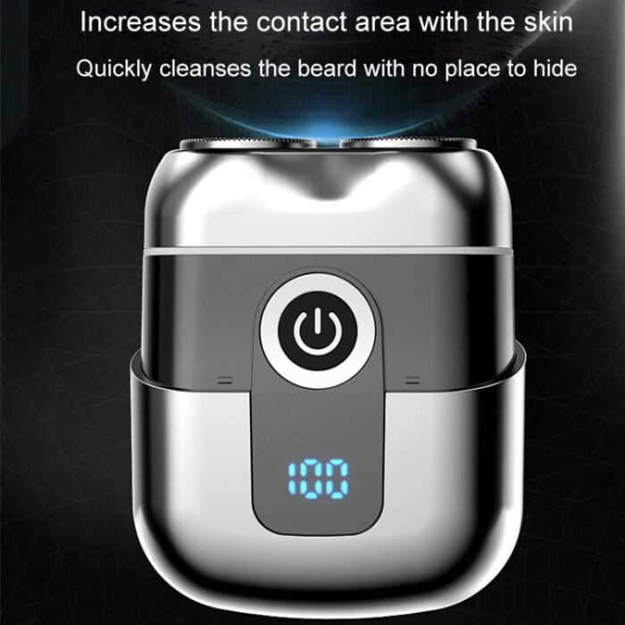 Double Ring Magnetic Electric Shaver Travel Portable Rechargeable Full Body Washable Men Razor(Grey) - Image 6