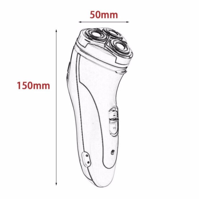 3 Blades Rotating Electric Shavers Men Rechargeable Razor with LED Lighting Function(Gold) - Image 4