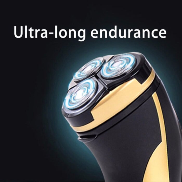3 Blades Rotating Electric Shavers Men Rechargeable Razor with LED Lighting Function(Gold) - Image 7
